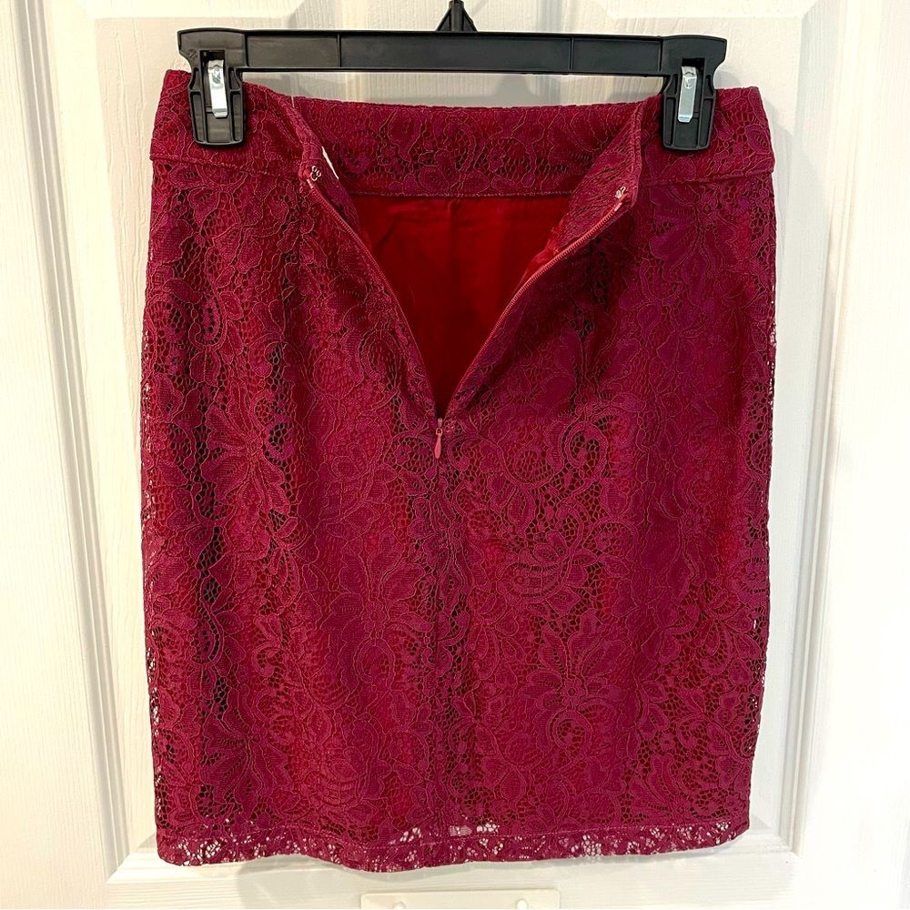 SugarLips Red Lace Mini Pencil Skirt Women’s Size S - Picture 2 of 5